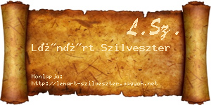 Lénárt Szilveszter névjegykártya