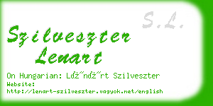 szilveszter lenart business card